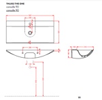 Artceram THE ONE Раковина подвесная 90х40 см, с 1 отв под смеситель, с креплениями, цвет nero lucido- фото2