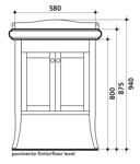 KERASAN Retro Комплект мебели 69 см с закругленным фасадом, цвет: noce- фото2