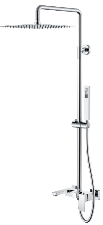 Стойка для душа/ванны с наливом  Boheme Qubic Chrome 478-CR- фото