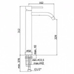 Смеситель Paffoni LIG081NO д/умывальника высокий черный матовый- фото3