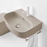 Kerasan Nolita Раковина подвесная/накладная 60х45 см, с 1 отв под смеситель, цвет коричневый орех- фото