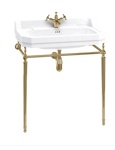 Раковина 80см Burlington Edwardian на 1 или 3 отверcтия с золотым подстольем- фото