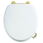 Сиденье на петлях с микролифтом, глянцевый белый  арт.S18 GOL