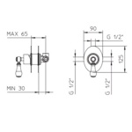 Palazzani Porter встроенный смеситель для душа хром- фото2