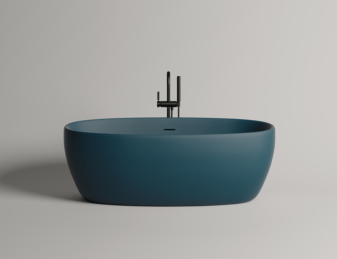Ванна из камня Salini Luce 1700х850х580мм S-Stone матовая. цветная по шкале RAL полностью
