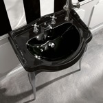 KERASAN Retro Консоль с черной раковиной 73см, цвета консоли: nero/cromo.- фото3