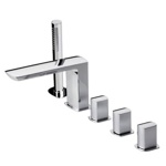 Palazzani Mis врезной смеситель для ванны с душевым гарнитуром хром- фото