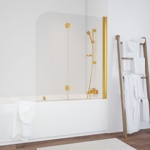 Шторка для ванны Vegas Glass E2V золотой профиль- фото