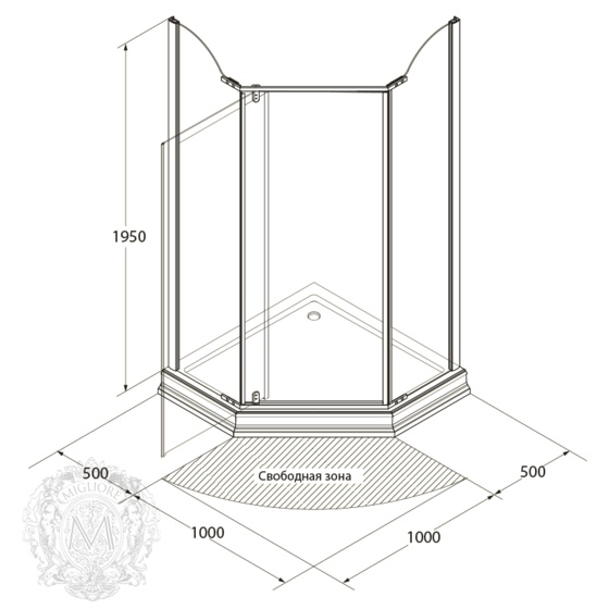   , 100x100xH195cm, Diadema