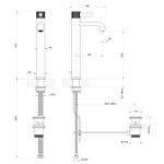 Gessi Inciso- Смеситель однорычажный высокий с донным клапаном, цвет: black XL- фото2