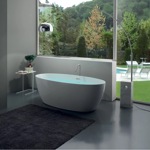 KERASAN Flo Ванна отдельностоящая, акриловая 170х82х58см в комплекте со сливом Click-clack, цвет белый- фото3