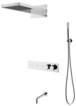 Душевая система скрытого монтажа Boheme Fusion 131-2-CR , хром. Смеситель термостат+ручной душ+верхний душ+излив- фото