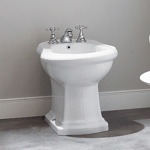 Биде напольное Kerasan Retro приставное, 3 отв., белый - фото