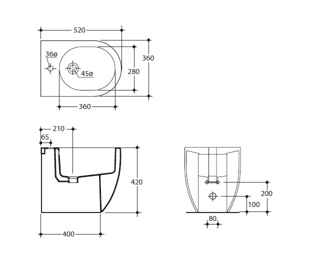 Биде напольное Kerasan Flo 3120- фото2