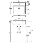 Simas Agile Раковина 51х46 см, 1 отв., подвесная, с переливом, цвет: белый- фото2