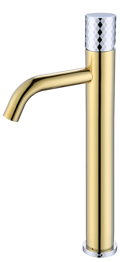 Смеситель Boheme Stick 122-GCR для раковины, gold diamond chrome- фото