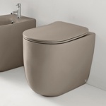 Kerasan Nolita Унитаз безободковый пристенный 55х35 см, с креплениями WB5N, цвет nocciola mat- фото