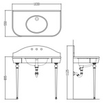 Декоративная структура с раковиной Devon&Devon Palace, цвет: хром/белый мрамор- фото3