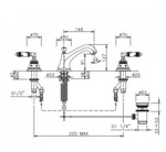 Nicolazzi 1908CR45 Смеситель для раковины с донным клапаном клик-клак *TEIDE FOUR METAL*- фото3