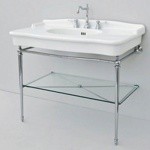 Artceram HERMITAGE Металлическая структура 112 см, со стеклянной полкой. цвет хром, с раковиной 112 см- фото