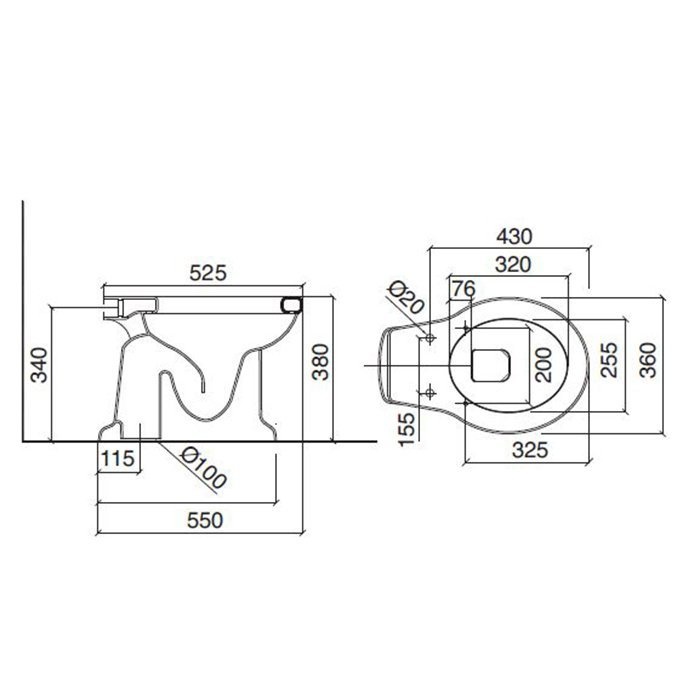 Sbordoni Palladio Унитаз 43х36см, с высоким бачком, слив в пол/стену , фурнитура: мат. бронза, цвет: белый- фото3