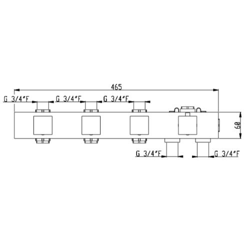 RU003BXX AquaElite внешняя панель для термостатического смесителя на 3 потребителя- фото2