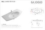 Раковина подвесная/встраиваемая 100x48 Globo 4ALL MD100.BI - фото3