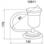 Настольный стакан для зубных щёток   Boheme Murano 10911-G - фото2