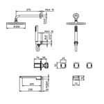 Palazzani Mis встроенный комплект для ванны с душевым гарнитуром хром- фото2
