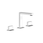 Gessi Rettangolo T Смеситель для раковины на 3 отверстия, с донным клапаном, излив 144мм, цвет: хром