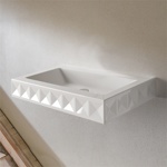 BETTE Loft Ornament Раковина пристенная накладная 825х525х125мм, без перелива, без отверстия под смеситель, цвет белый- фото