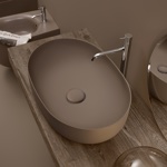 Kerasan Nolita Раковина накладная 60х40 см, без отв под смеситель, цвет Бургундский матовый - фото