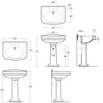 Раковина с 3 отв под смеситель Simas Londra LO914 на пьедестале- фото2