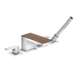 Axor MyEdition Смеситель для ванны, на 4 отв, излив 200мм, цвет: хром/черный орех- фото