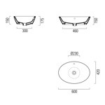GSI Sand Раковина накладная с переливом 60x42х17,5 см без отв под смеситель, цвет белый- фото2