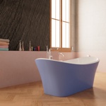 Ванна Frank F6104 White/Light blue отдельностоящая.- фото3