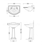Раковина Devon&Devon Oxford (Оксфорд) арт. IBLG(1-2-3)FOXF, 65*50*32 см- фото2