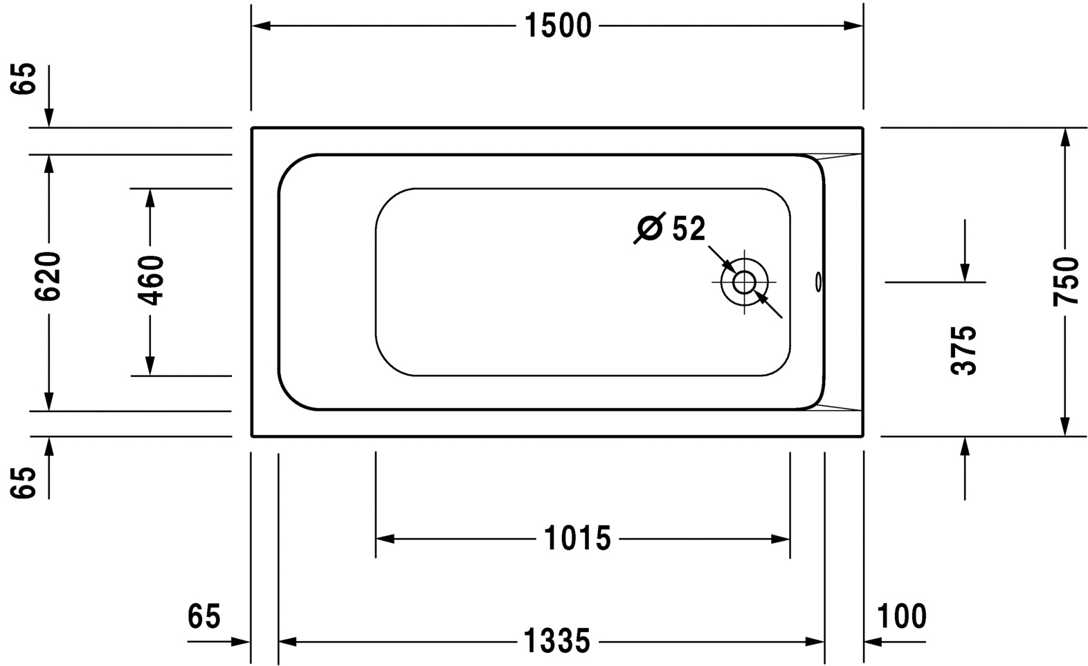   Duravit D-Code 700095 150x75