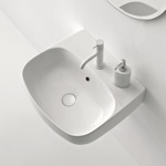 Kerasan Nolita Раковина подвесная/накладная 50х45 см, с 1 отв под смеситель, цвет белый глянцевый- фото