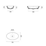 GSI Sand Раковина накладная с переливом 70x42х17,5 см без отв под смеситель, цвет белый- фото2