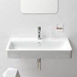 GSI Sand Раковина подвесная 80х50 см, с переливом. с 1 отв под смеситель, цвет белый- фото2