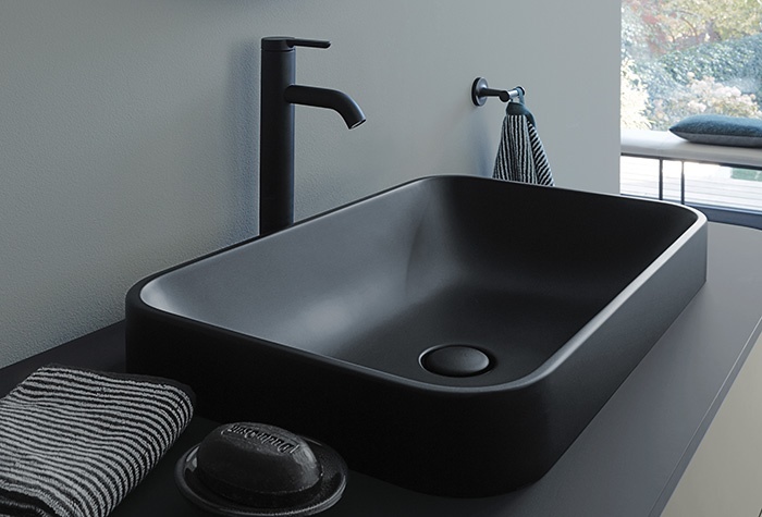 Duravit Happy D.2 Plus Раковина 600х400мм, без перелива,с выпуском с керамической крышкой, покр WonderGliss, цвет Anthracite matt