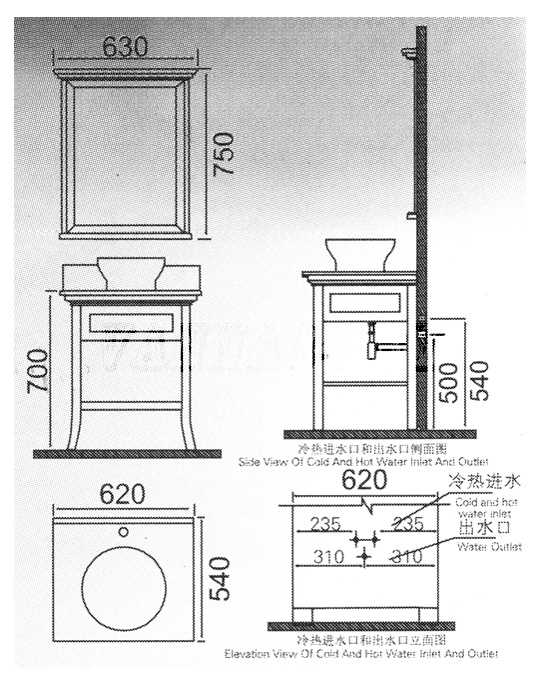 Комплект мебели для ванных комнат GODI серии GM 10-24