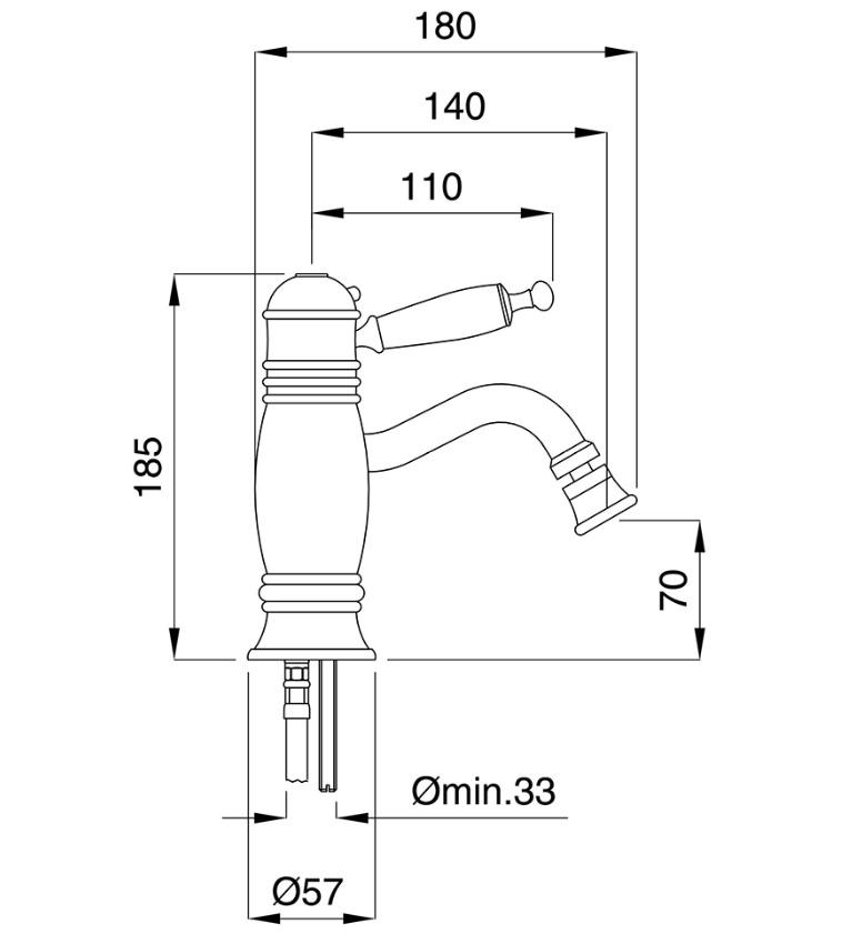 Смеситель для биде термостатический Bugnatese Oxford 6363- фото2