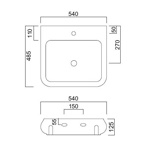 Раковина подвесная/накладная 54 см Cielo Shui SHLS54- фото2