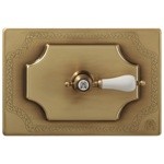 Декоративная панель с ручкой h145x217 mm, (металл) бронза- фото