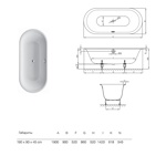 Bette Lux Oval Ванна встраиваемая 190х90х45см с покрытием Glaze Plus, белая- фото6