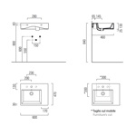 GSI Kube Раковина подвесная 60x47 с 1 отв под смеситель, чаша слева цвет белый- фото2