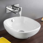 Artceram NF Раковина накладная на столешницу 40х40 см, с без отв под смеситель, со слив переливом, цвет белый.- фото