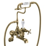 Смеситель для ванны Burlington CL17 GOLD - настенный/золото- фото